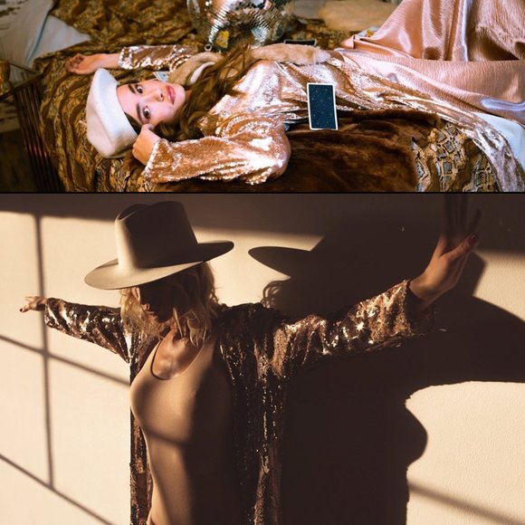 BLANKA THE LABEL Rose Gold Sequin Long Duster Jacket Size XS NWOT - Picture 8 of 11